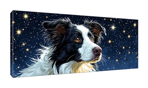 5D Diamond Painting Groß XXL Diamant Painting Bilder Schäferhund Diamond Art Erwachsene Full Drill DIY Diamant Kunst Malerei Stickerei Set Kreuzstich Bilder Home Wand Dekor Geschenk 60x150cm G-602 von Jalican