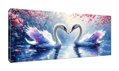 5D Diamond Painting Groß XXL Diamant Painting Bilder Swan Lake Diamond Art Erwachsene Full Drill DIY Diamant Kunst Malerei Stickerei Set Kreuzstich Bilder Home Wand Dekor Geschenk 60x150cm G-791 von Jalican