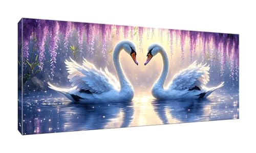 70x175cm 5D Diamond Painting Erwachsene Groß Diamond Painting Swan Wisteria Blume Diamant painting Kinder Stickerei Kunst Malerei Nach Zahlen Kits Diamond Painting Set für Wanddekoration zu Hause G792 von Jalican