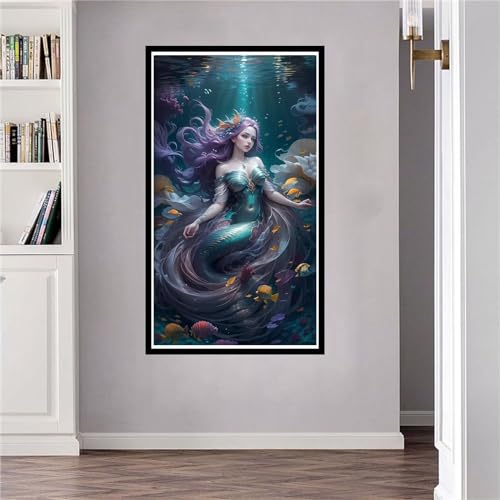 Diamond Painting Enwachsene Groß XXL 30x55cm Full Diamant Painting Bilder Meerjungfrauen Diamond Art DlY 5D Diamant Malerei Kinder Kreuzstich Stickerei Kunst Set Home Wand Dekor Gift G-305 von Jalican