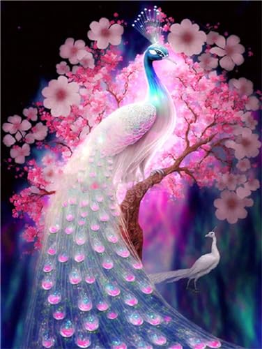 Diamond Painting Fantasie Pfau Diamond Art Painting Full Zubehör, Tiere Diamant Painting Bilder Erwachsene Stickerei Kreuzstich Kinder Diamant Malerei Art Craft Wanddekoration Gifts 30x40cm T-136 von Jalican