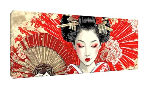 Jalican 5D DIY Diamond Painting Kits Vollbohrer Groß 20x50cm, Geisha Diamant Painting Kunst Bild Kit, Leinwand Kreuzstich Stickerei Nach Zahlen Painting Zubehör für Erwachsene/Wand/Wohnkultur G-927 von Jalican