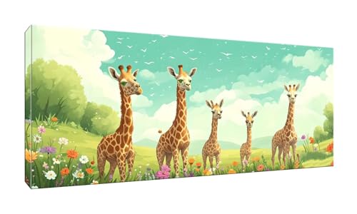 Jalican 5D DIY Diamond Painting Kits Vollbohrer Groß 20x50cm, Giraffe Diamant Painting Kunst Bild Kit, Leinwand Kreuzstich Stickerei Nach Zahlen Painting Zubehör für Erwachsene/Wand/Wohnkultur G-981 von Jalican