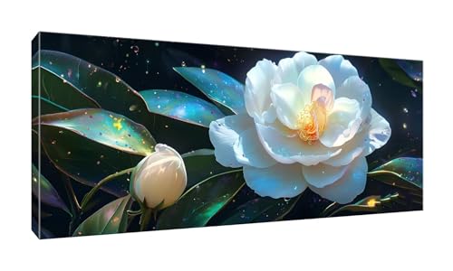 Jalican 5D DIY Diamond Painting Kits Vollbohrer Groß 20x50cm, Kamelie Diamant Painting Kunst Bild Kit, Leinwand Kreuzstich Stickerei Nach Zahlen Painting Zubehör für Erwachsene/Wand/Wohnkultur G-718 von Jalican