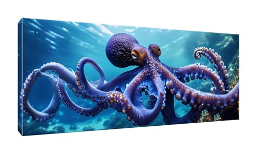 Jalican 5D DIY Diamond Painting Kits Vollbohrer Groß 50x125cm, Oktopus Diamant Painting Kunst Bild Kit, Leinwand Kreuzstich Stickerei Nach Zahlen Painting Zubehör für Erwachsene/Wand/Wohnkultur G-980 von Jalican