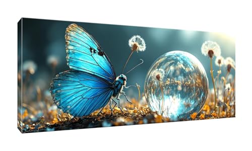 Jalican 5D DIY Diamond Painting Kits Vollbohrer Groß 50x125cm, Schmetterling Löwenzahn Diamant Painting Kunst Bild Kit, Leinwand Kreuzstich Stickerei Painting Zubehör für Erwachsene Wohnkultur G-325 von Jalican