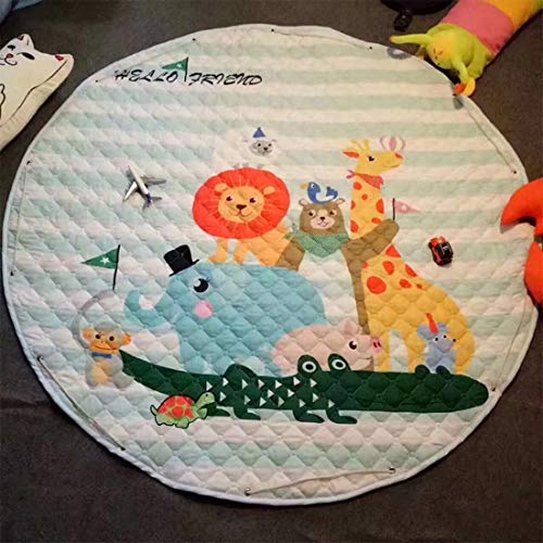 JameStyle26 Kinder Krabbeldecke Spielmatte Aufräumsack Spieldecke Teppich Kinderzimmer Kinderteppich Matte Teppich (Safari) von JameStyle26