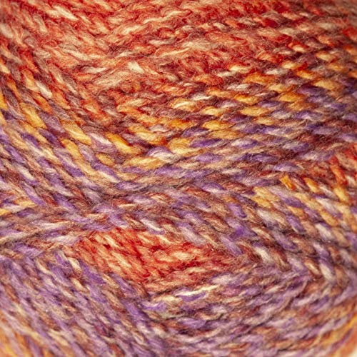 James Brett Marmor-Strickgarn, grob, 100% weiche Acrylwolle, 200 g, Orange/Violett/Rot MC91 von James C. Brett