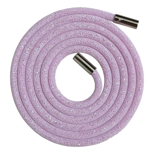 Jamron EIN Stück 6MM Glitzer Strass Seil Eingewickelt in Netz Ersatz Kordelzug für Hoodie Jogginghose SN0707247 Violett von Jamron