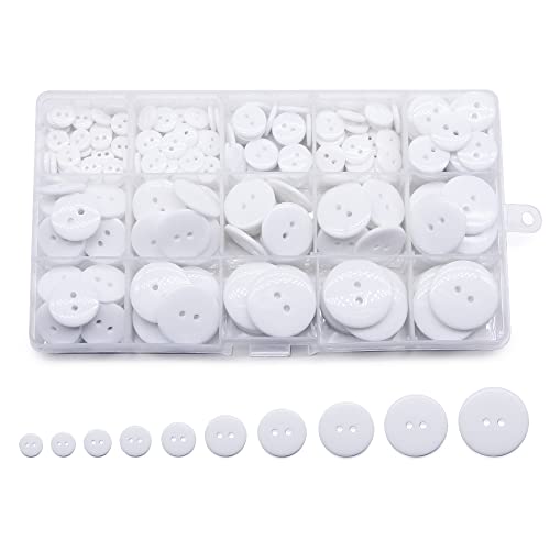 Jamsinmu 280pcs Nähknöpfe Kinderknöpfe PVC Box zum Nähen Basteln Scrapbooking Basteln Nähen White MIX von Jamsinmu