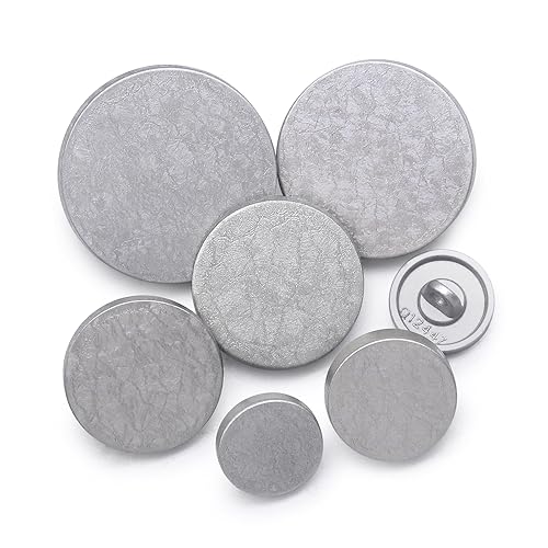 Jamsinmu 36PCS Metallknopf Rund Geformtes Nähender Knopf Metall Flache Knopf Hemd Klage Hose Knopf Runder JS136pcs-Matt Silver MIX von Jamsinmu