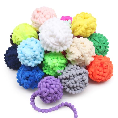 Jamsinmu Ball Fransen 2.5 cm breit Pompom Trim Band Nähen Quaste DIY Newing Ababehalte Lace zum Heimparty Dekoration 40 Yard Style 2 von Jamsinmu