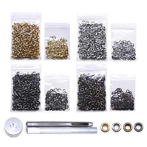 Jamsinmu Grommet Werkzeug Kit 800 Sets Grommet Einstell Werkzeug mit Ösenzange Ösenwerkzeug Set für Leder Leinwand Plane Zelt 100# inner 3mm von Jamsinmu