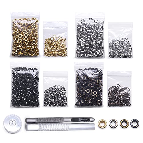 Jamsinmu Grommet Werkzeug Kit 800 Sets Grommet Einstell Werkzeug mit Ösenzange Ösenwerkzeug Set für Leder Leinwand Plane Zelt 150# Inner 3.5mm von Jamsinmu