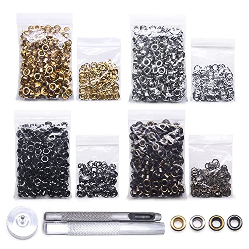 Jamsinmu Grommet Werkzeug Kit 800 Sets Grommet Einstell Werkzeug mit Ösenzange Ösenwerkzeug Set für Leder Leinwand Plane Zelt 200# Inner 4mm von Jamsinmu