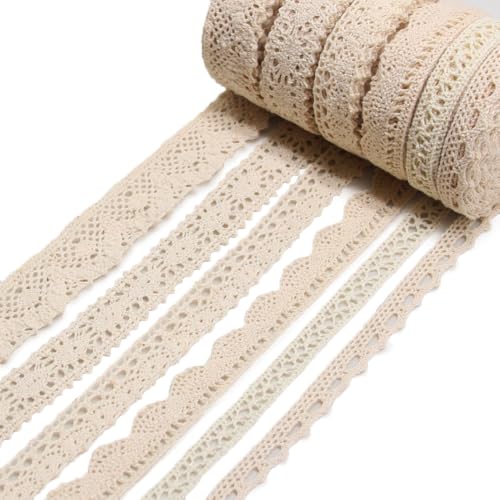 Jamsinmu Spitzenband 27M Spitzenband im Vintage-Stil für Brauthochzeits Dekoration Weihnachtspaket Scrapbooking Geschenkbox Beige 01 von Jamsinmu