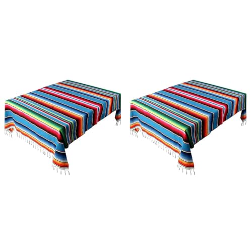 Janasiba 2 x mexikanische Decke Sarape Picknickdecke Hot Rod für und Yoga, 150 x 215 cm von Janasiba