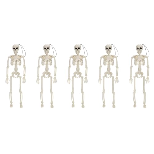 Janasiba 5 Stücke 40 cm Bewegliche Voll Menschliches Skelett Prop Halloween Party Dekoration Haunted House Requisiten Friedhof Dekor A von Janasiba