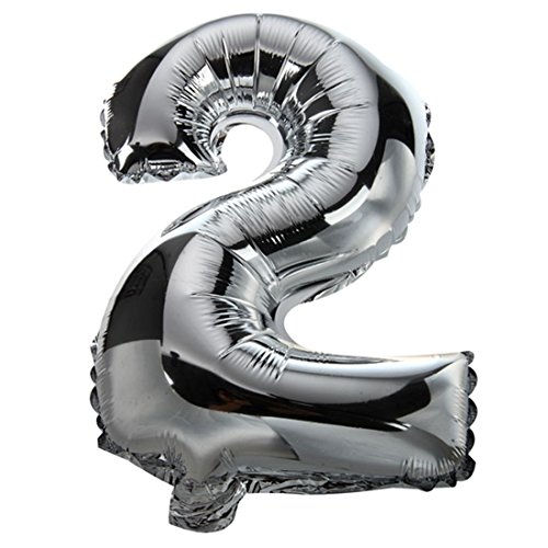 Janasiba Mode 16 Silberfolie Anzahl Luftballons Geburtstag Hochzeit Dekoration Silber 2 von Janasiba