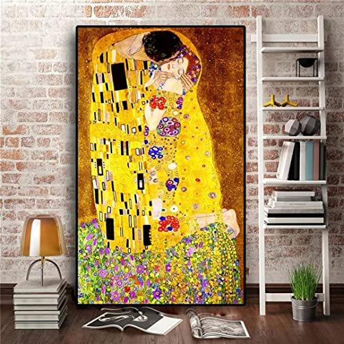 Diamant Painting Bilder Gustav Klimt Kuss Diamond Painting Set Full Groß,5D Diamond Painting Bilder,Diamond Painting Kinder,DIY Malen Nach Zahlen Diamant Malerei,Daiments Painting,Wall Decor (30x60cm) von Janktie