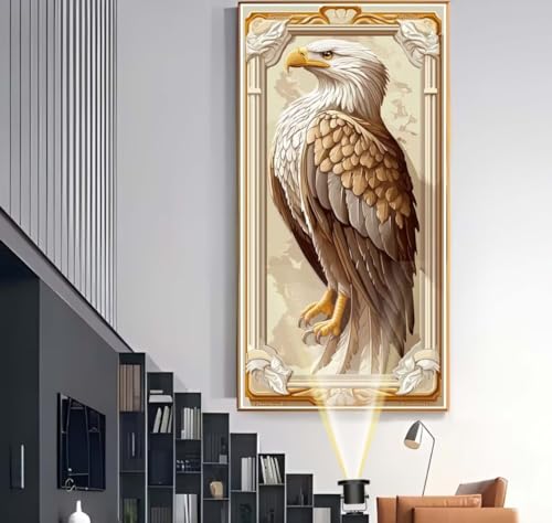 Diamond Painting Adler 100 x 300 cm,Tier Diamant Painting Bilder,Malen Nach Zahlen Erwachsene,DIY Diamond Art Painting Kits,Full Drill Diamanten Painting Mosaic Malerei Stickerei Set,Home Dekor yf506 von Janktie