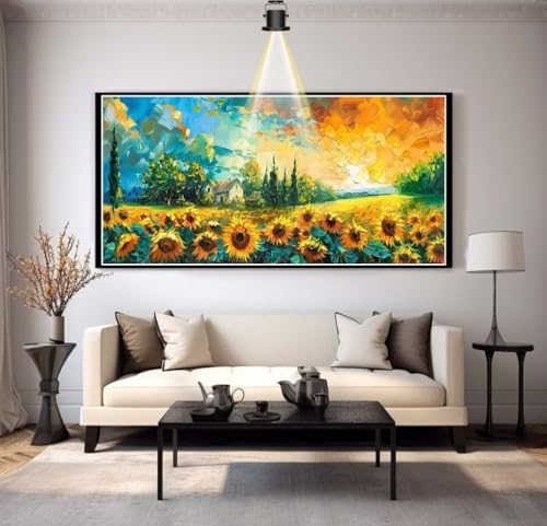 Diamond Painting Bauernhof 100 x 40 cm, Blumen Diamant Painting Bilder, Malen Nach Zahlen Erwachsene, DIY Diamond Art Full Drill Diamanten Painting Mosaic Malerei Stickerei Set, Home Wand Dekor yf160 von Janktie