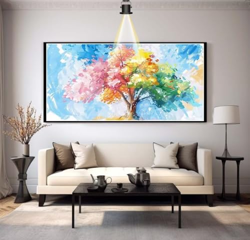 Diamond Painting Baum Des Lebens 100x40 cm, Landschaft Diamant Painting Bilder, Malen Nach Zahlen Erwachsene Kinder, Full Drill Diamanten Painting Mosaic Malerei Stickerei Set, Home Wand Dekor yf164 von Janktie