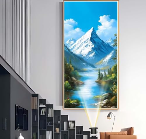 Diamond Painting Berg Diamant Painting Bilder Landschaft Diamond Art DIY Set Erwachsene Full Diamond Painting Zubehör, 5D Diamant Malerei Kunst Strass Mosaic Stickerei Kits Home Decor 100x200 cm yf527 von Janktie