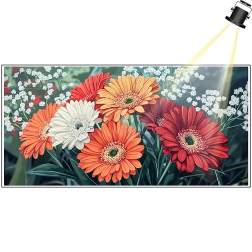 Diamond Painting Blume 110 x 50 cm, Landschaft Diamant Painting Bilder, Malen Nach Zahlen Erwachsene, DIY Diamond Art Full Drill Diamanten Painting Mosaic Malerei Stickerei Set, Home Wand Dekor yf244 von Janktie