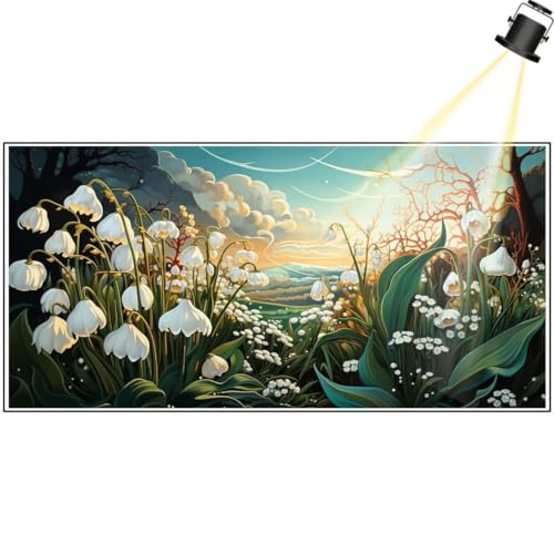 Diamond Painting Blume Diamant Painting Bilder Landschaft Diamond Art DIY Set Erwachsene Full Diamond Painting Zubehör,5D Diamant Malerei Kunst Strass Mosaic Stickerei Kits Home Decor 200x100 cm yf215 von Janktie