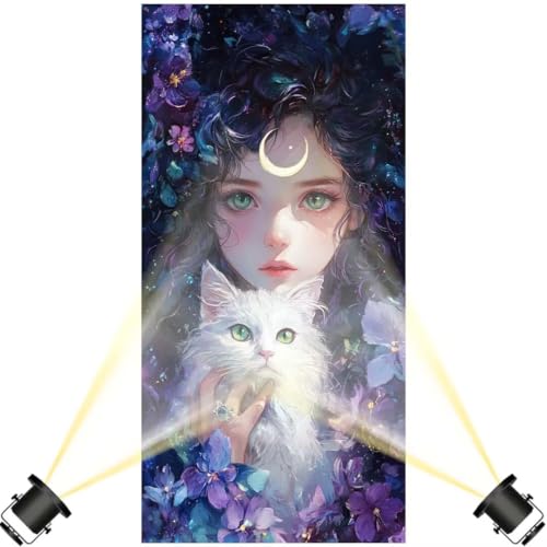 Diamond Painting Fee Diamant Painting Bilder Prinzessin Diamond Art DIY Set Erwachsene Full Diamond Painting Zubehör, 5D Diamant Malerei Kunst Strass Mosaic Stickerei Kits Home Decor 90x180 cm yf487 von Janktie