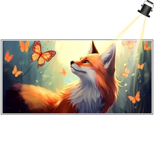 Diamond Painting Fuchs 100 x 40 cm,Tier Diamant Painting Bilder,Malen Nach Zahlen Erwachsene,DIY Diamond Art Painting Kits,Full Drill Diamanten Painting Mosaic Malerei Stickerei Set,Home Dekor yf210 von Janktie