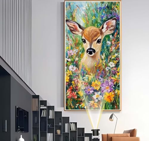 Diamond Painting Giraffe Diamant Painting Bilder Kinder Tier Diamond Art DIY Set Erwachsene Full Diamond Painting Zubehör, Diamant Malerei Kunst Strass Mosaic Stickerei Kits Home Decor 80x170 cm yf517 von Janktie