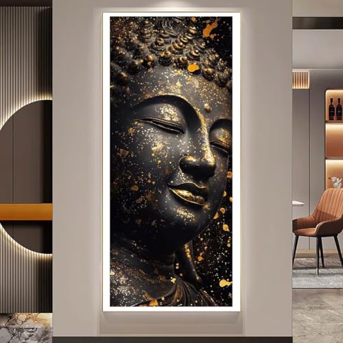 Diamond Painting Goldener Buddha Diamant Painting Bilder Kinder Diamond Art Erwachsene Full Drill Diamond Painting Zubehör, 5d Diamant Malerei Kunst Mosaic Stickerei Kits Home Wand Decor 30x75 cm U178 von Janktie