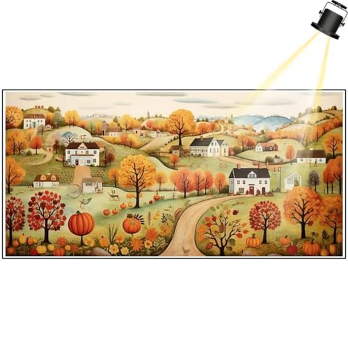 Diamond Painting Herbst 140x70 cm, Landschaft Diamant Painting Bilder, Malen Nach Zahlen Erwachsene, DIY Diamond Art Full Drill Diamanten Painting Mosaic Malerei Stickerei Set, Home Wand Dekor yf228 von Janktie