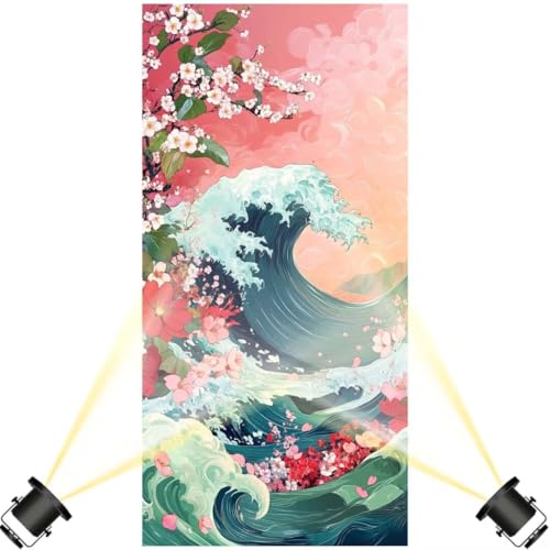 Diamond Painting Japanische Landschaft Diamant Painting Bilder Wellen Diamond Art DIY Set Erwachsene Full Diamond Painting Zubehör,Diamant Malerei Mosaic Stickerei Kits Home Wand Decor 80x160 cm yf499 von Janktie