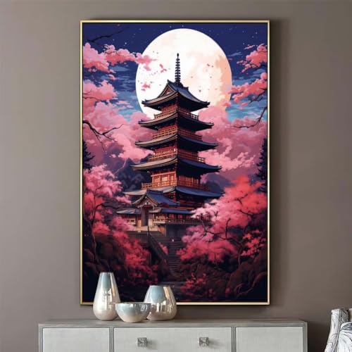 Diamond Painting Kyoto-Szenerie 45x60 cm,Diamant Painting Bilder,Malen Nach Zahlen Erwachsene Kinder,DIY Diamond Art Painting Kits,Full Diamanten Painting Malerei Stickerei Set,Home Wand Dekor R212 von Janktie