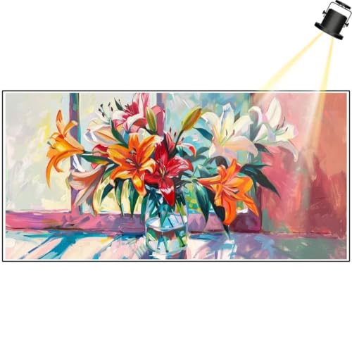 Diamond Painting Lilien Diamant Painting Bilder Landschaft Diamond Art DIY Set Erwachsene Full Diamond Painting Zubehör,5D Diamant Malerei Kunst Strass Mosaic Stickerei Kits Home Decor 180x90 cm yf447 von Janktie