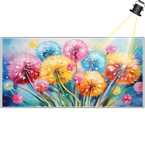 Diamond Painting Löwenzahn 100 x 40 cm, Blume Diamant Painting Bilder, Malen Nach Zahlen Erwachsene, DIY Diamond Art Full Drill Diamanten Painting Mosaic Malerei Stickerei Set, Home Wand Dekor yf206 von Janktie