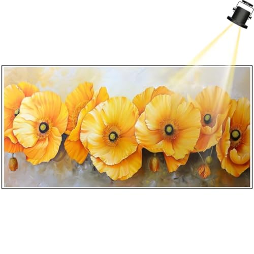 Diamond Painting Mohn 140x70 cm, Weinlese Diamant Painting Bilder, Malen Nach Zahlen Erwachsene, DIY Diamond Art Painting Kits, Full Drill Diamanten Painting Mosaic Malerei Stickerei Set, Dekor yf408 von Janktie