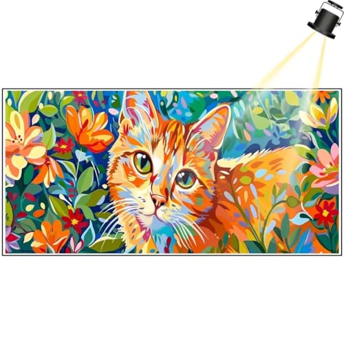 Diamond Painting Niedlich Diamant Painting Bilder Katze Diamond Art DIY Set Erwachsene Full Diamond Painting Zubehör, 5D Diamant Malerei Kunst Strass Mosaic Stickerei Kits Home Decor 80x160 cm yf457 von Janktie