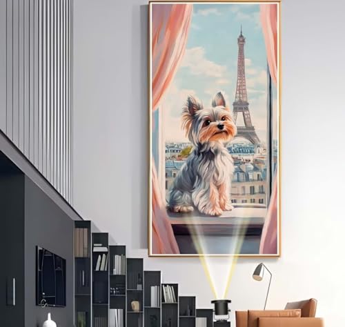 Diamond Painting Pariser Turm 100x300 cm, Hund Diamant Painting Bilder, Malen Nach Zahlen Erwachsene, DIY Diamond Art Full Drill Diamanten Painting Mosaic Malerei Stickerei Set, Home Wand Dekor yf514 von Janktie