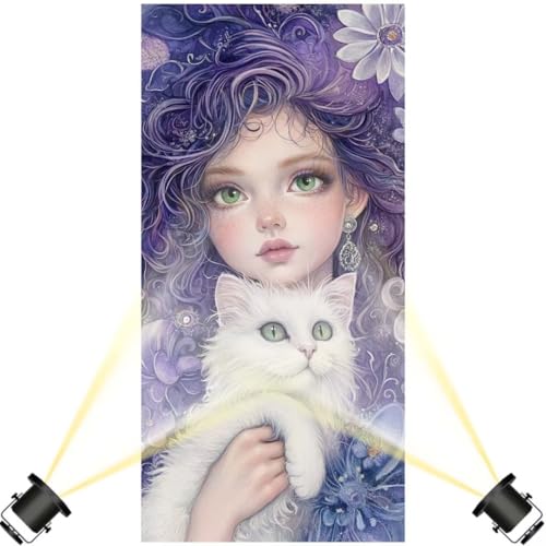 Diamond Painting Prinzessin Diamant Painting Bilder Katze Diamond Art DIY Set Erwachsene Full Diamond Painting Zubehör,5D Diamant Malerei Kunst Strass Mosaic Stickerei Kits Home Decor 100x300 cm yf477 von Janktie