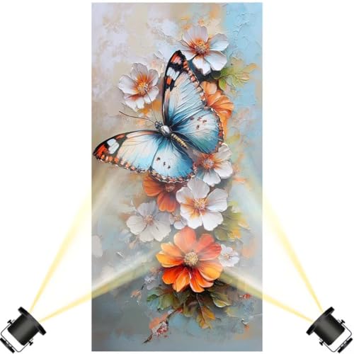 Diamond Painting Schmetterling 100 x 300 cm, Blume Diamant Painting Bilder, Malen Nach Zahlen Erwachsene Kinder, Full Drill Diamanten Painting Mosaic Malerei Stickerei Set, Home Dekor Geschenke yf462 von Janktie