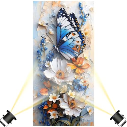 Diamond Painting Schmetterlinge Diamant Painting Bilder Blumen Diamond Art DIY Set Erwachsene Full Diamond Painting Zubehör, 5D Diamant Malerei Mosaic Stickerei Kits Home Wand Decor 90 x 180 cm yf473 von Janktie