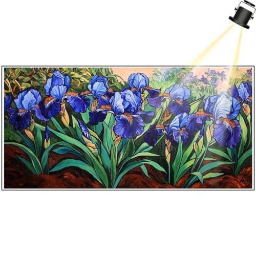 Diamond Painting Schwertlilie 180 x 90 cm, Vintage Diamant Painting Bilder, Malen Nach Zahlen Erwachsene Kinder, Full Drill Diamanten Painting Mosaic Malerei Stickerei Set, Home Dekor Geschenke yf402 von Janktie