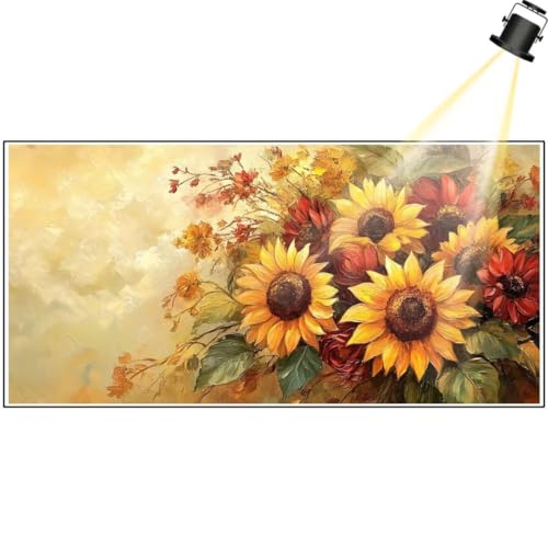 Diamond Painting Sonnenblume Diamant Painting Bilder Blume Diamond Art DIY Set Erwachsene Full Diamond Painting Zubehör,5D Diamant Malerei Kunst Strass Mosaic Stickerei Kits Home Decor 140x70 cm yf429 von Janktie