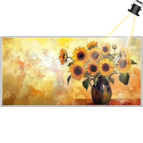 Diamond Painting Sonnenblume Diamant Painting Bilder Vintage Diamond Art DIY Set Erwachsene Full Diamond Painting Zubehör, 5D Diamant Malerei Mosaic Stickerei Kits Home Wand Decor 200 x 100 cm yf287 von Janktie