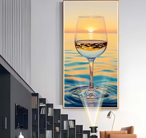 Diamond Painting Sonnenuntergang Diamant Painting Bilder Landschaft Diamond Art DIY Set Erwachsene Full Diamond Painting Zubehör, Diamant Malerei Mosaic Stickerei Kits Home Wand Decor 40x100 cm yf511 von Janktie