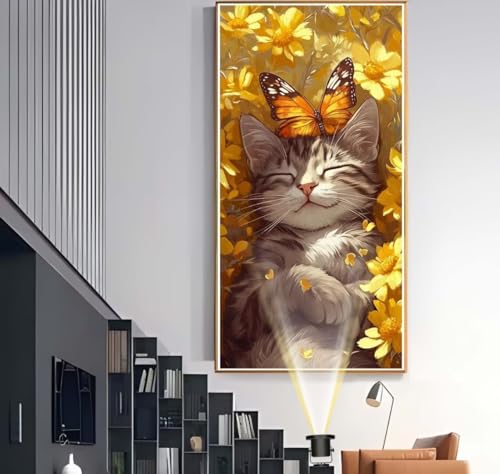 Diamond Painting Tier 100 x 200 cm,Katze Diamant Painting Bilder,Malen Nach Zahlen Erwachsene,DIY Diamond Art Painting Kits,Full Drill Diamanten Painting Mosaic Malerei Stickerei Set,Home Dekor yf518 von Janktie